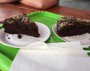 Chocolate-Caramel fudge cake - delicious!!  at kVegan in Tenerife