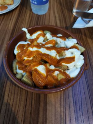 Patatas bravas (potatoes) at kVegan in Tenerife
