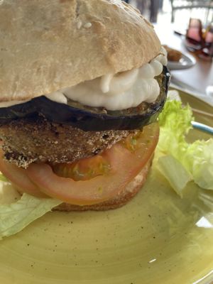 Seaweed burger  at kVegan in Tenerife