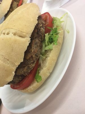 Lentil burger  at kVegan in Tenerife