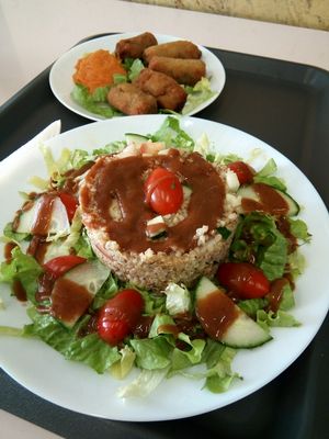 quinoa salad, croquettes at kVegan in Tenerife