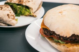 Burger and wrap - delicious! at kVegan in Tenerife