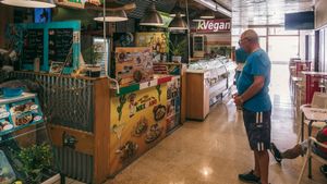 K-Vegan is kind of hidden in the back of the food stalls on the right side. at kVegan in Tenerife