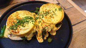 Our fav - Veggs Benny at Adam & Eve in Bendigo