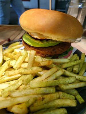 Veggie burger at Adam & Eve in Bendigo