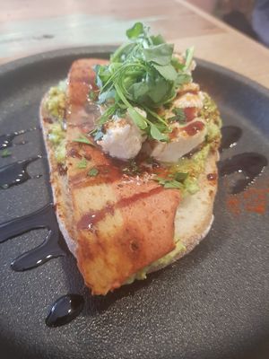 Persian feta, facon & avo on toast at Adam & Eve in Bendigo