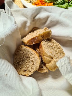 Slightly old bread at La Paz in San Marcos La Laguna