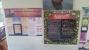 specials board at Ananda Yoga Detox in Koh Phangan