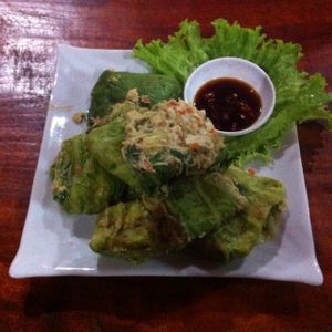 Cabbage rolls with tofu (15,000 kip) at Lai's Place in Luang Namtha