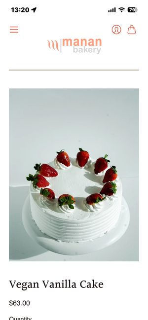 vegan vanilla cake  at Manan Bakery in Las Vegas