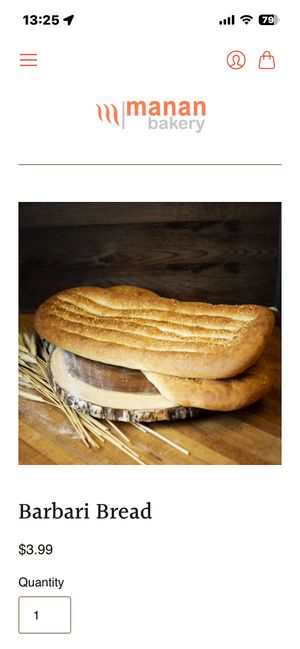Persian Barbari bread  at Manan Bakery in Las Vegas