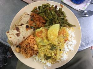 Vegan options that day at Arati Vilas Banana Leaf Restaurant in Penang