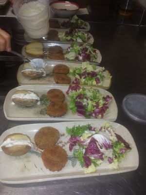 balls of red lentils at Campo di Cielo in Cesiomaggiore