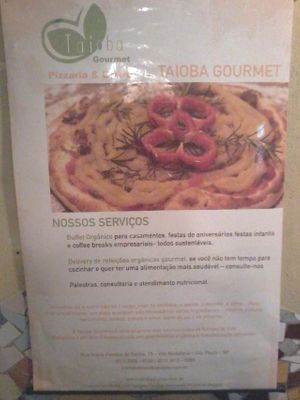Banner at Taioba Gourmet Pizzaria and Bistrot in Sao Paulo