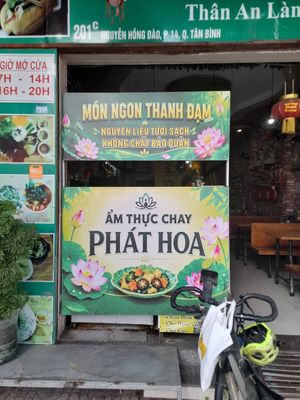 Out front at Nhà Hàng Chay Phát Hoa in Ho Chi Minh City