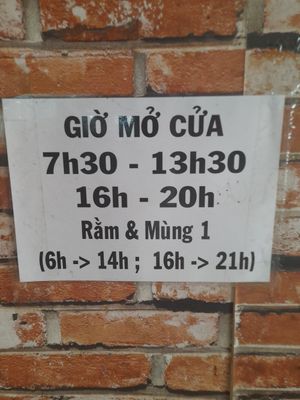 Opening hours at Nhà Hàng Chay Phát Hoa in Ho Chi Minh City