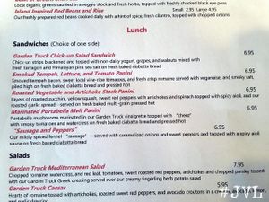 Menu at Garden Truck in Jacksonville