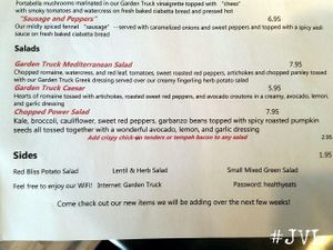Menu at Garden Truck in Jacksonville