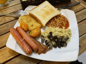 Vegan full English breakfast, 149,000 VND  at Bookworm's Coffee in Ho Chi Minh City