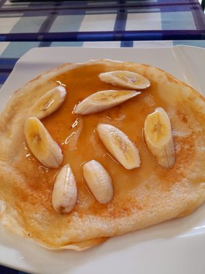 Vegan English style pancake. at Bookworm's Coffee in Ho Chi Minh City