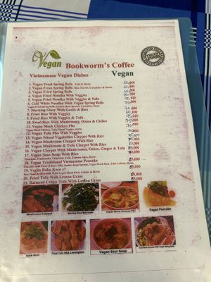 Menu  at Bookworm's Coffee in Ho Chi Minh City