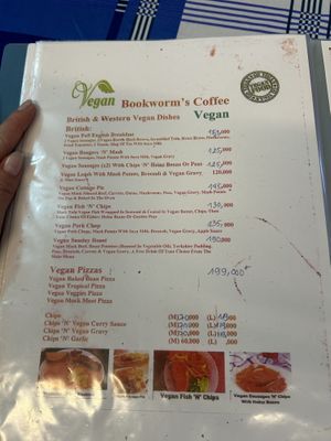 Menu  at Bookworm's Coffee in Ho Chi Minh City