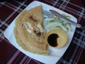 Vietnamese pancake  at Bookworm's Coffee in Ho Chi Minh City