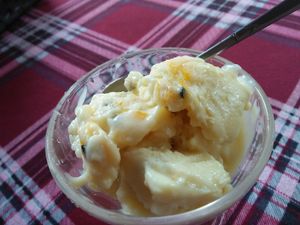 Vegan ice cream. Passion fruit flavour. Nut free too. at Bookworm's Coffee in Ho Chi Minh City