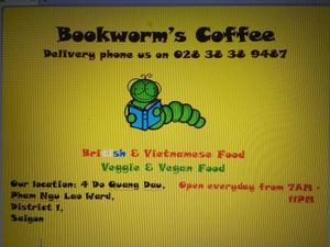 Phone for delivey at Bookworm's Coffee in Ho Chi Minh City