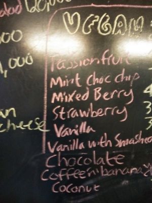 Vegan ice creams at Bookworm's Coffee in Ho Chi Minh City