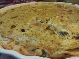 Vegan Quiche. Mushroom and Onion with Nutritional Yeast at Bookworm's Coffee in Ho Chi Minh City