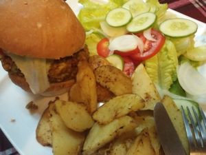 Vegan Lentil Burger at Bookworm's Coffee in Ho Chi Minh City