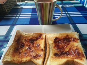 Marmite on toast with vegan butter at Bookworm's Coffee in Ho Chi Minh City