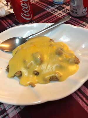 Vegan Christmas Dinner: Dessert: Vegan apple crumble with vegan custard.  at Bookworm's Coffee in Ho Chi Minh City