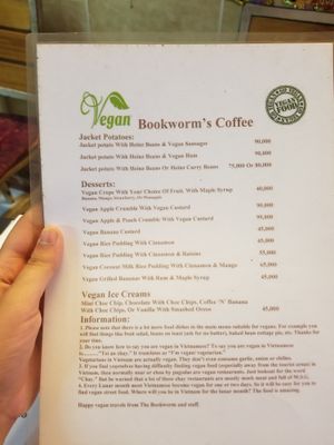 Vegan menu #3 at Bookworm's Coffee in Ho Chi Minh City