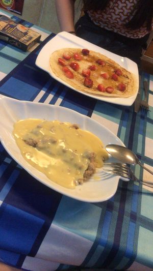 Vegan apple crumble and vegan crepes at Bookworm's Coffee in Ho Chi Minh City