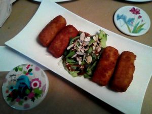 Croquetas calabaza vegan at Brotes Verdes in Caceres