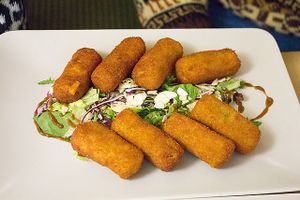 Vegan pumpkin croquettes at Brotes Verdes in Caceres