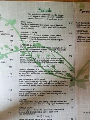 salads at The Yogarden in Koh Samui