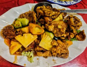 Sweet and sour oyster mushroom delicious at Great Nature Enterprise in Klang