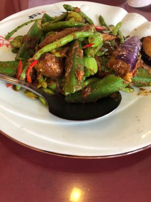 Sambal Brinjal, Lady Finger, Petai and Long Bean at Great Nature Enterprise in Klang