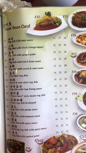 Menu at Great Nature Enterprise in Klang