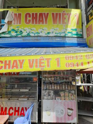 Main sign outside at Quán Cơm Chay Việt in Ho Chi Minh City