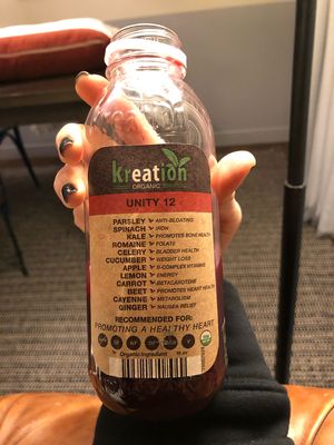 One of the juices from my 1 day cleanse at Kreation Organic Kafe - Toluca Lake in Los Angeles