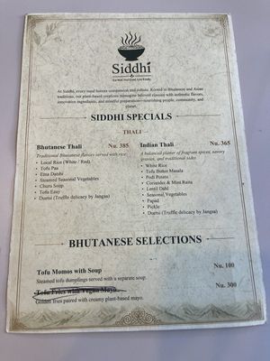  at Siddhi Bistro in Thimphu