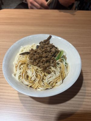 Noodles with minced soy meat   at Veggie Fate in Taipei City