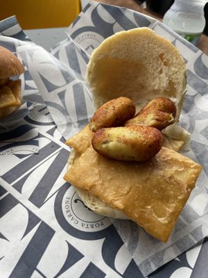 pane panelle e crocchè con limone  at Porta Carbone - Cala in Palermo