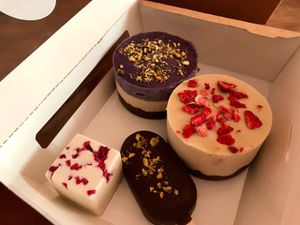 Sweets from the freezer at Vega in Skopje