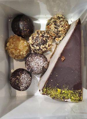 Bounty, Nutella, Apricot, Espresso, and Salted Caramel Cake at Vega in Skopje