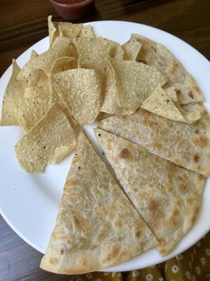 Vegan cheese and eggless quesadilla  at Bay Naturals Healthy Market & Kitchen in Myrtle Beach